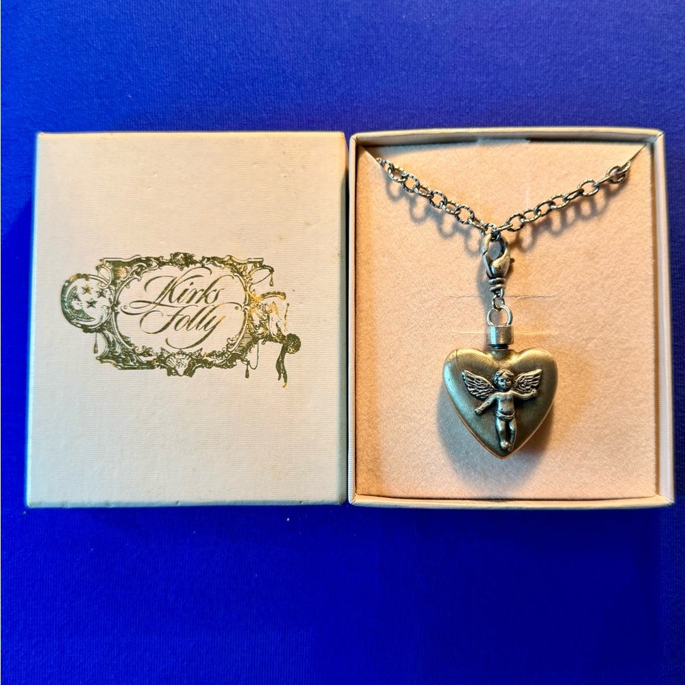 Kirks Folly ~ Angel Cherub Urn Necklace 34” Fairy Dust. - Picture 4 of 14